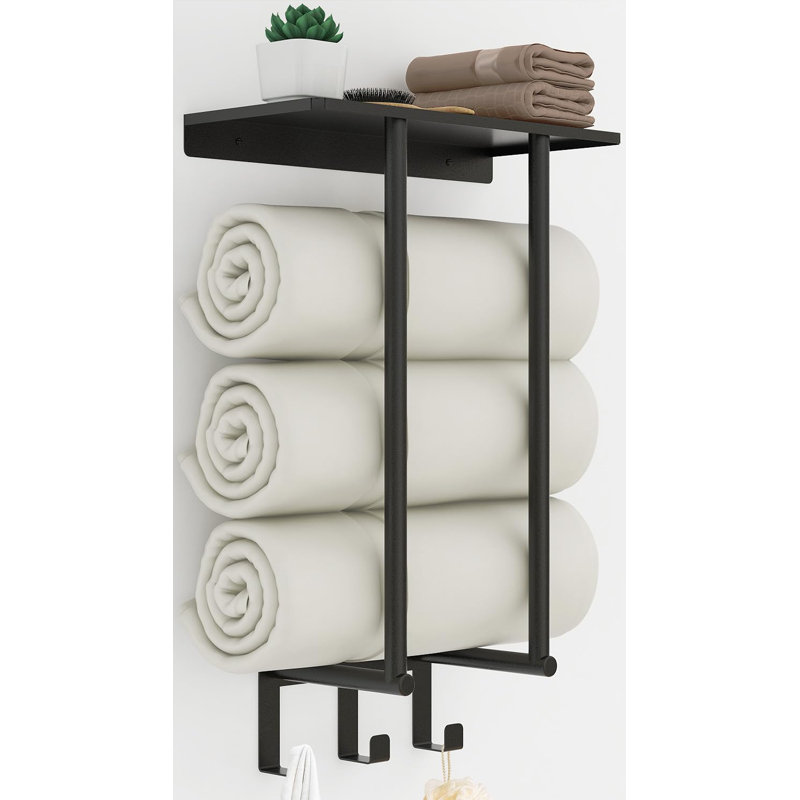 Wall Towel Rack, Black