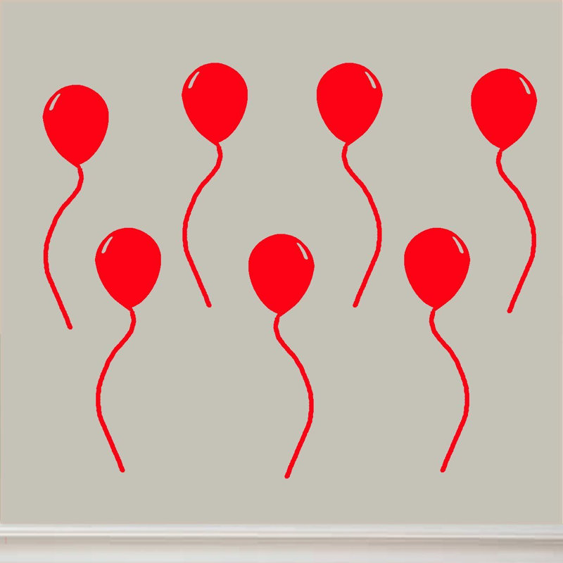 Décalcomanie murale en vinyle ballon Hunsicker, Rouge