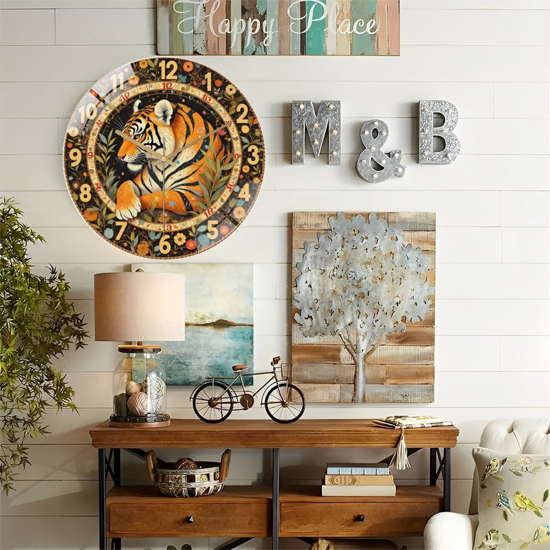 Horloge murale tigre 12 po