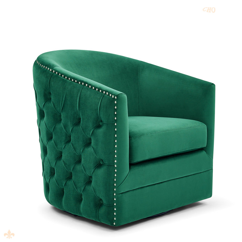 Fauteuil d'appoint pivotant en velours
