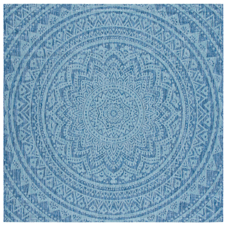 Melida Navy/Aqua Indoor/Outdoor Area Rug