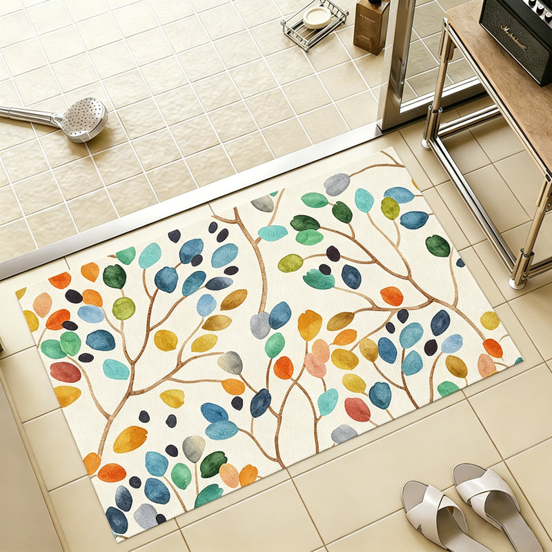 Tapis de bain minces antidérapants lavables à la machine, Simple - L 32 po x l 20 po