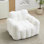 Fauteuil à billes blanc pour adultes, anneau à tirer pour faciliter le déplacement, tissu d'encrassement, base antidérapante, mousse à haute densité, idéal pour la détente intérieure confortable