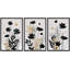 «Botanical Black and Gold Midnight Flora Elegant Floral Silhouettes Illustration Modern Art Decor», 3 pièces-100781326-100781325