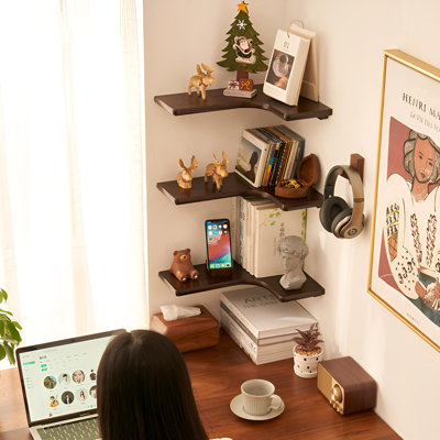 Tablette murale flottante en bois massif