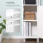 Grande armoire de rangement pour salle de bain avec miroir, armoire autoportante en bois avec tablettes réglables Kleankin