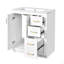 Ensemble de meuble-lavabo 30 po avec lavabo en céramique, armoire de rangement en bois massif, ensemble de meuble-lavabo autoportant avec 3 tiroirs et portes à fermeture douce-126278449