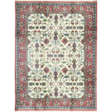 Hand-Knotted High-Quality Ivory and Rose Area Rug