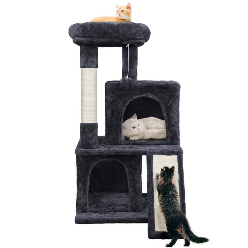 91cm H Multilevel Cat Tower, Black