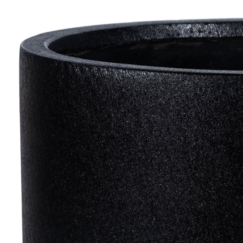 Mcguire Pot Planter, Black, 19.2" H x 21.6" W x 21.6" D