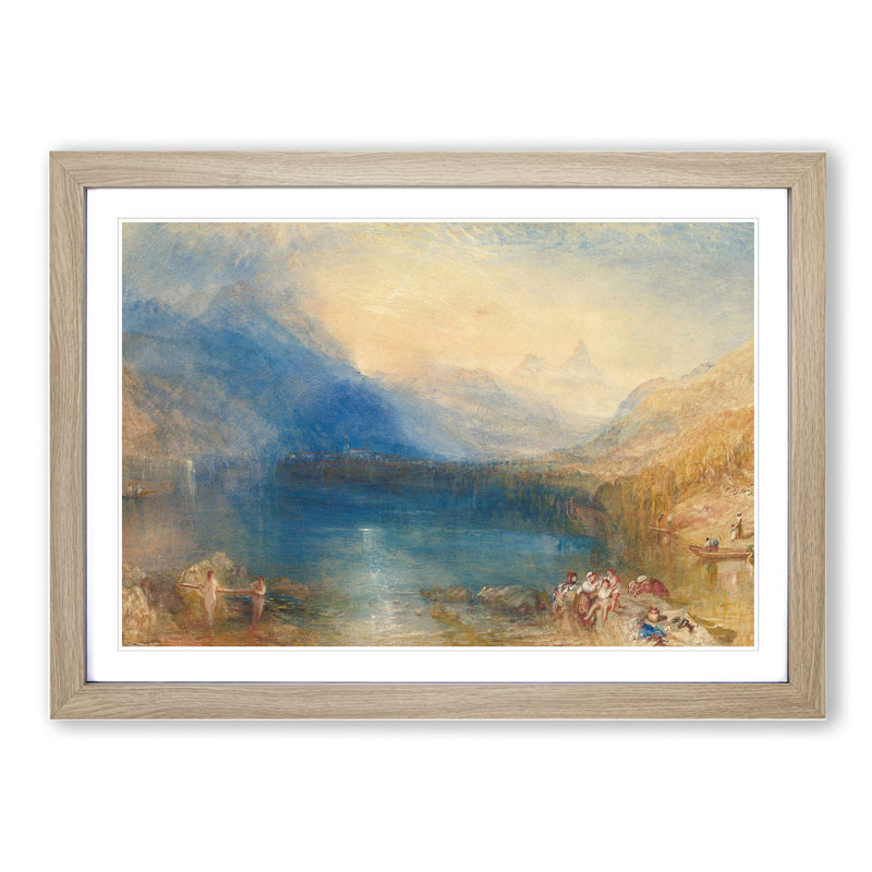Lake of Zug by Joseph Mallord William Turner - Picture Frame Painting, Oak Framed, 36cm H x 48cm W x 2cm D