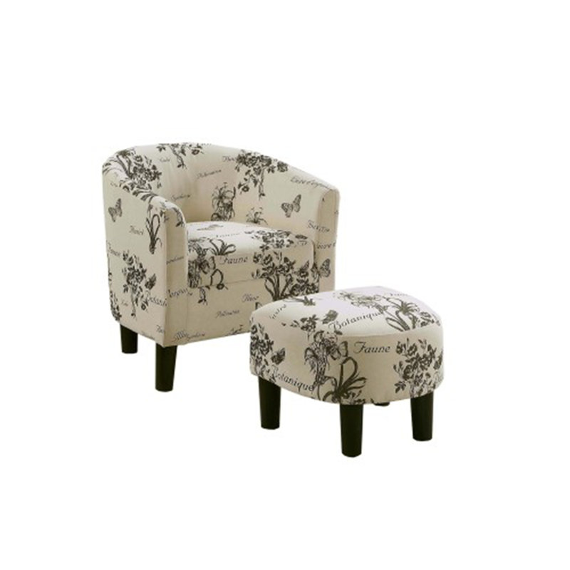Chaise d'appoint blanche à dossier rond