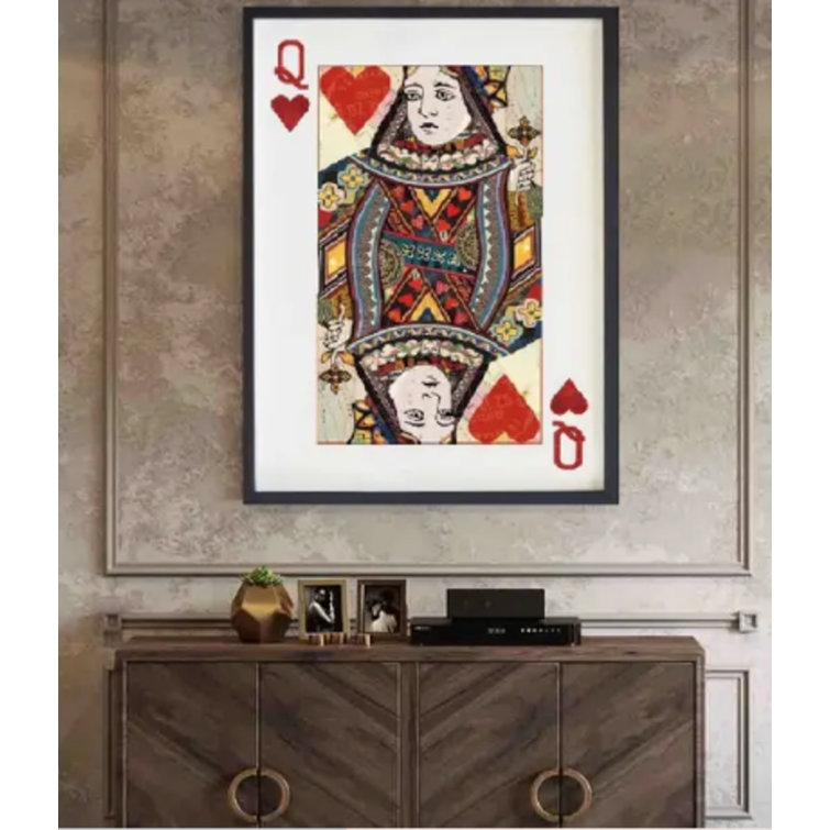 Trinx Playing Card Queen Of Heart Framed On Paper by Ansel Adams ...