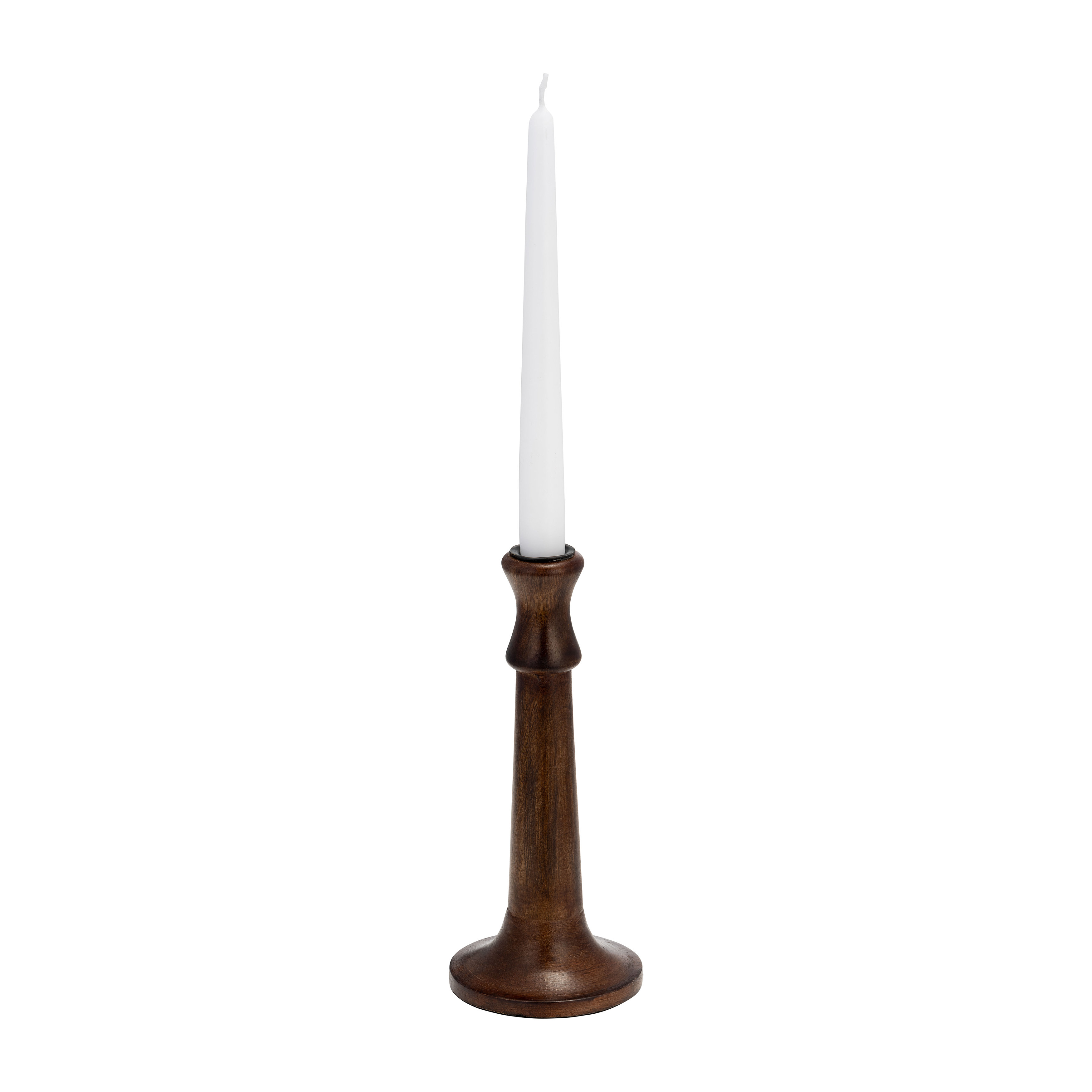 VINTAGE PORTE- BOUGIE de Table en Bois Sculpté à la Main D'Époque Xx