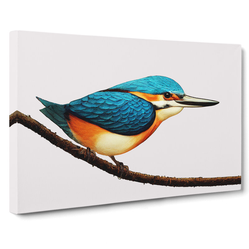 Dreamy Kingfisher Bird - Wrapped Canvas, 40cm H x 60cm W x 3cm D