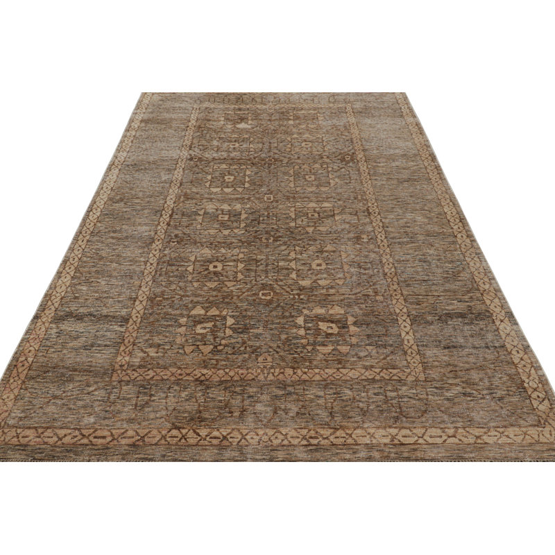 Rug & Kilim’S Tribal Rug In Beige-Brown With Geometric Patterns