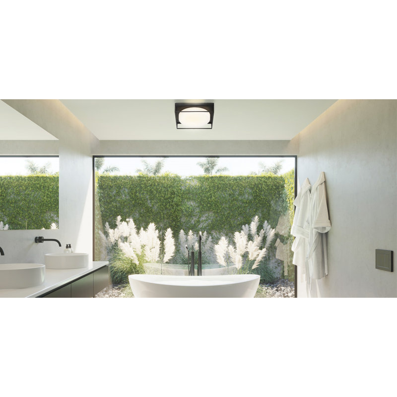 Rover LED Ceiling Mount, 4" H x 15" W x 15" D, Black