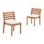 Chaises de salle à manger d'extérieur en bois massif Delania