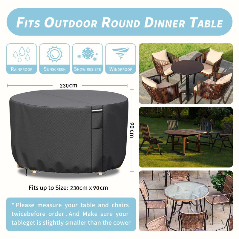 Outdoor Patio Table Cover, Grey