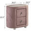 Armoire de chevet rembourrée rose moderne avec deux tiroirs pratiques et élégants