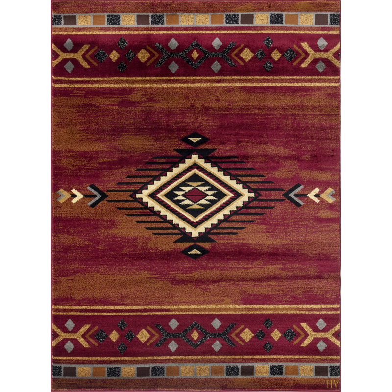 Tribes Red 2 Ft. X 3 Ft. Southwest Area Rug, Rectangle 2' x 3'