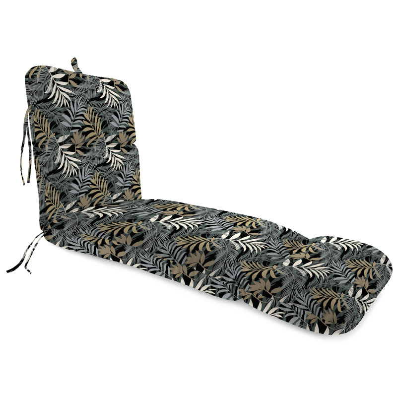 Coussin de chaise longue d'extérieur 74 "x 22" avec attaches et boucle