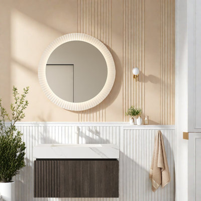 Meuble-lavabo et lavabo espresso moderne de style marbre blanc de Carrare, peu encombrant