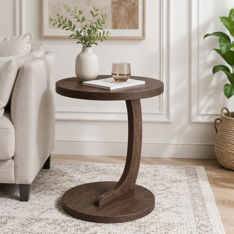 Top End Table, Brown Wood