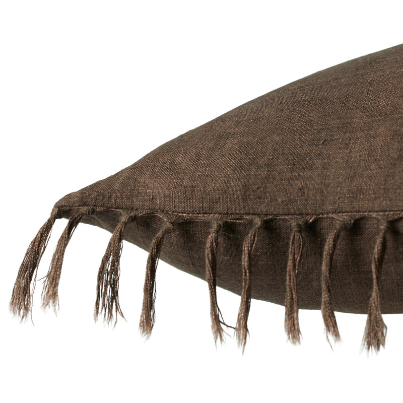 Sharron Square 100% Linen Pillow, Pinecone, Down