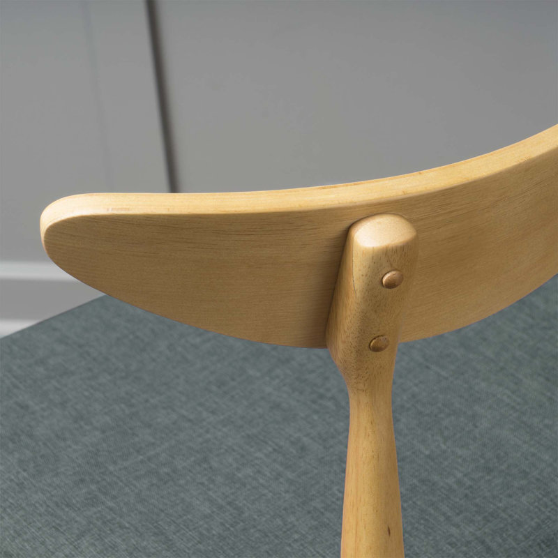 Chaise de salle à manger moderne en bois simple, ensemble de 2, Gris, Naturel