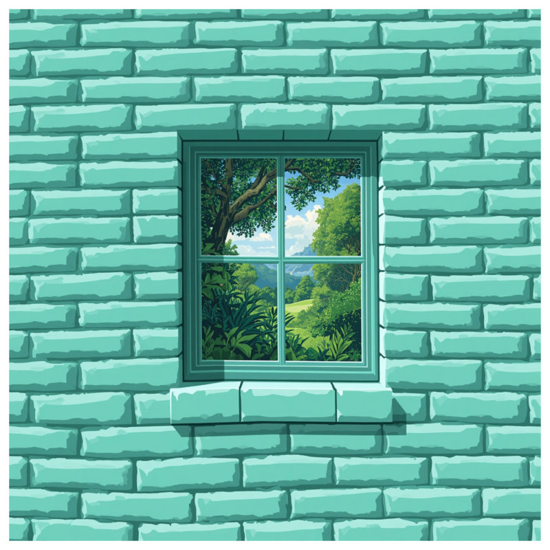 Housses de couette murales en brique turquoise, King