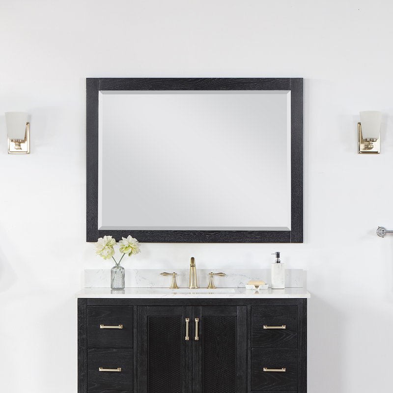 Ivy Wood Wall Mirror, 36" x 48", Black Oak