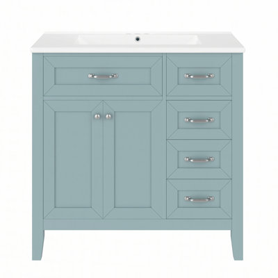 36" Bathroom Vanity with Sink Combo, Bathroom Cabinet with Drawers, Solid Frame and MDF Board