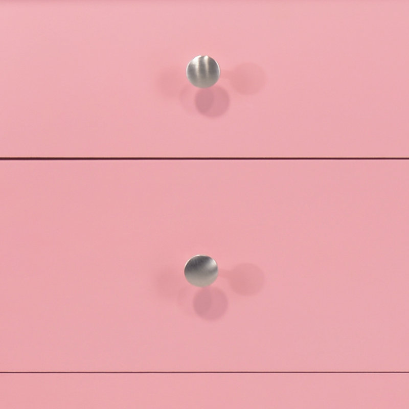 Table de chevet 3 tiroirs Hammond, rose, Rose