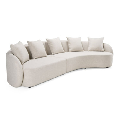 Jahmaya - Outdoor Beige Fabric Sectional Sofa