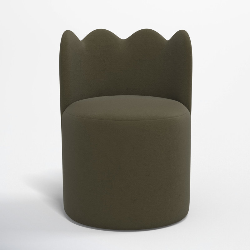 Dahlia Wavy Back Dining Chair, Classic Loden Velvet