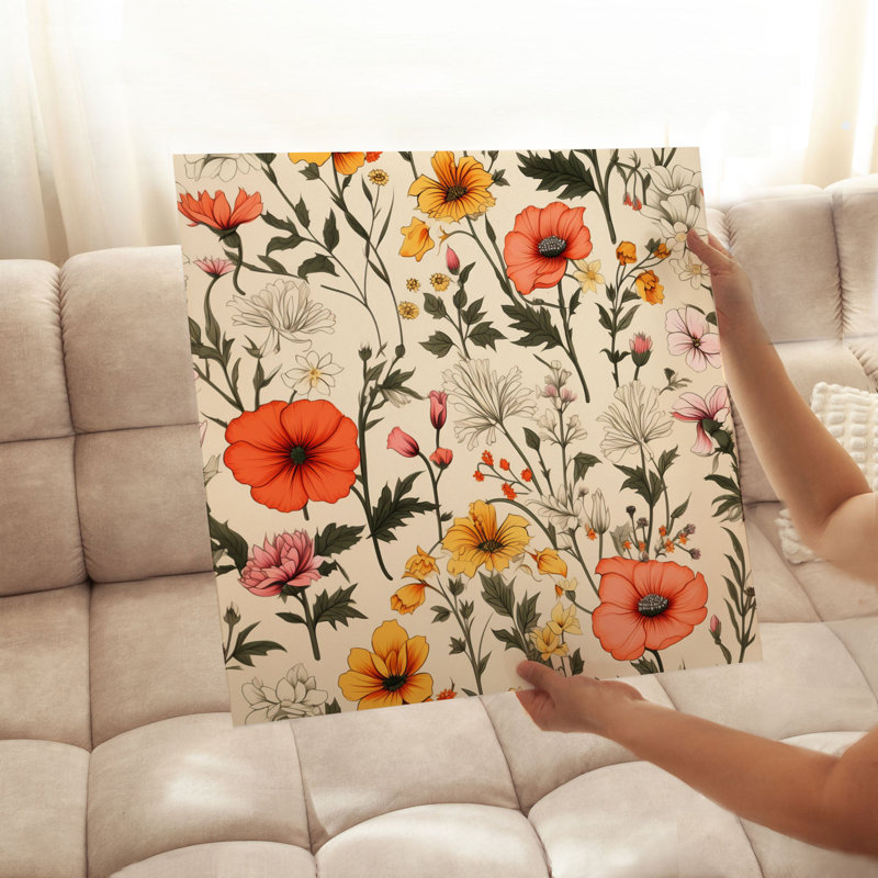 «Botanical Wildflower Symphony II Cottage», reproduction d'art non encadrée