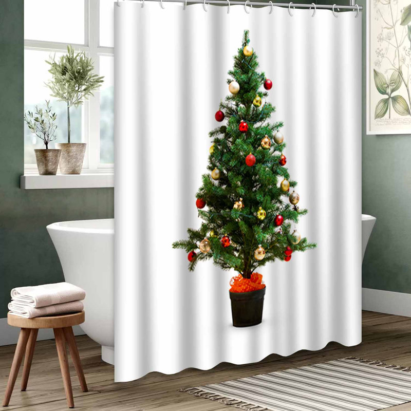 Rideau de douche vert imperméable, rideaux de douche pour la salle de bain avec 12 crochets, 72" L x 84" W