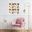 Fête de Noël, motif contemporain, ours rose, hiver, impression murale-1221869573