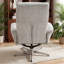 Fauteuil inclinable pivotant en chenille avec repose-pieds, fauteuil moderne, repose-pieds ergonomique, poussoir, manuel, inclinable, salon, lecture, bureau, gris clair