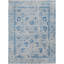 Tapis argenté et bleu clair noué à la main de haute qualité-64646224