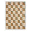 Tapis beige / brun clair / bleu sarcelle lavable à la machine avec envers antidérapant Folwell-2031805423