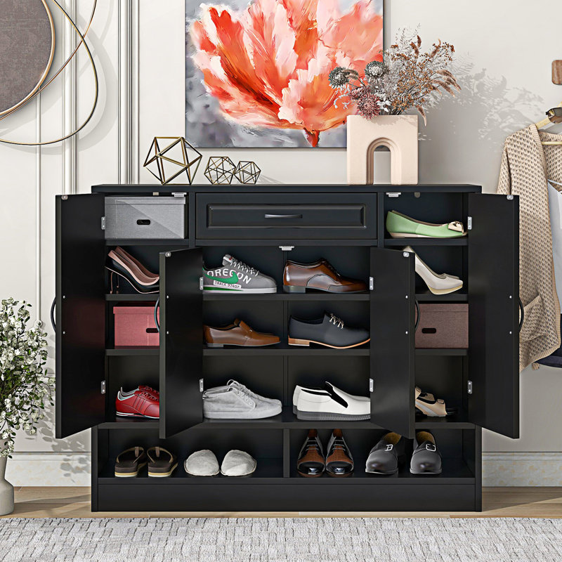 Armoire à chaussures élégante et moderne avec tablettes réglables, rangement pour chaussures minimaliste, armoire pour vestibule