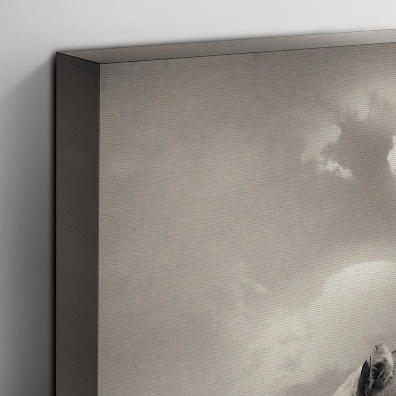 Lion Lionesses and an Elephant Photographic - Wrapped Canvas, 50cm H x 76cm W