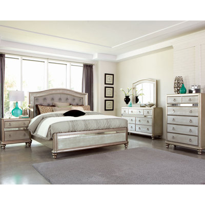 Sabin Metallic Platinum 5-Piece Queen Bedroom Set -  Willa Arloâ¢ Interiors, 86D619189F084AE98C800DDAFD25D835