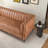 Modern Sofa Cognac PU Leather Sofa 84"