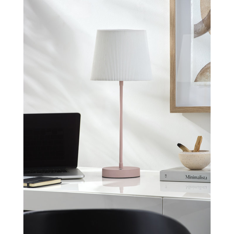 Lampe de table Wilcher, Rose, Blanc