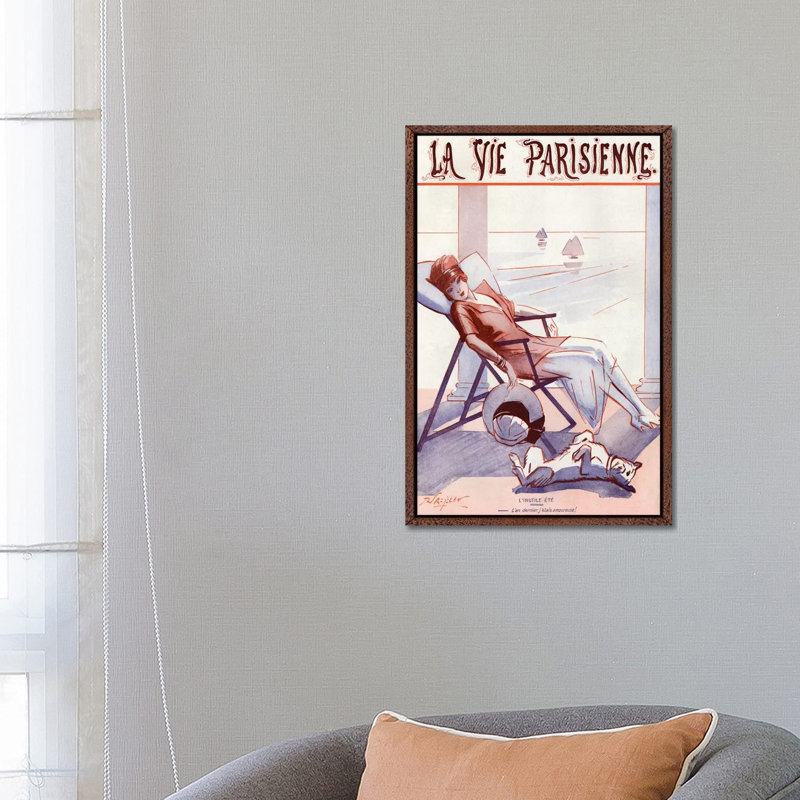 1920 La Vie Parisienne Magazine Cover 1 Piece Wall Art on Canvas, 66.04 cm H x 45.72 cm W, Classic Wood Framed