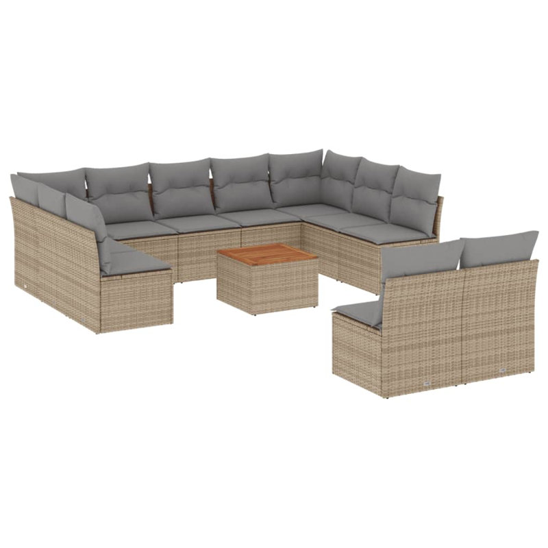  Ensemble de canapé de jardin mélange beige, gris clair