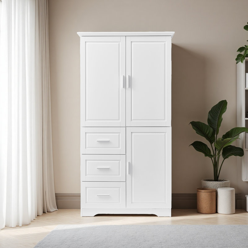 Armoire de rangement haute et large avec portes pour salle de bain / bureau